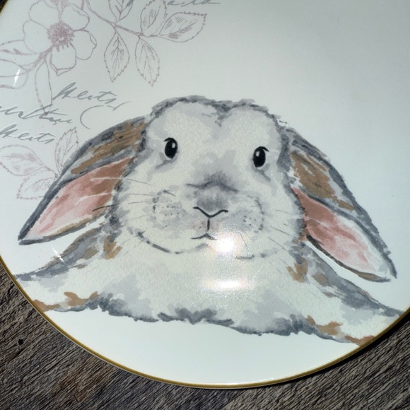 Pier 1 Bunny Salad Plates - White and Gray-set of 4 - Picture 5 of 8